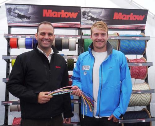 Peter McCoy receiving the Marlow Ropes Award from Marlow Ropes Leisure Marine Sales Director, Paul Honess, at the Southampton Boat Show. © RYA http://www.rya.org.uk